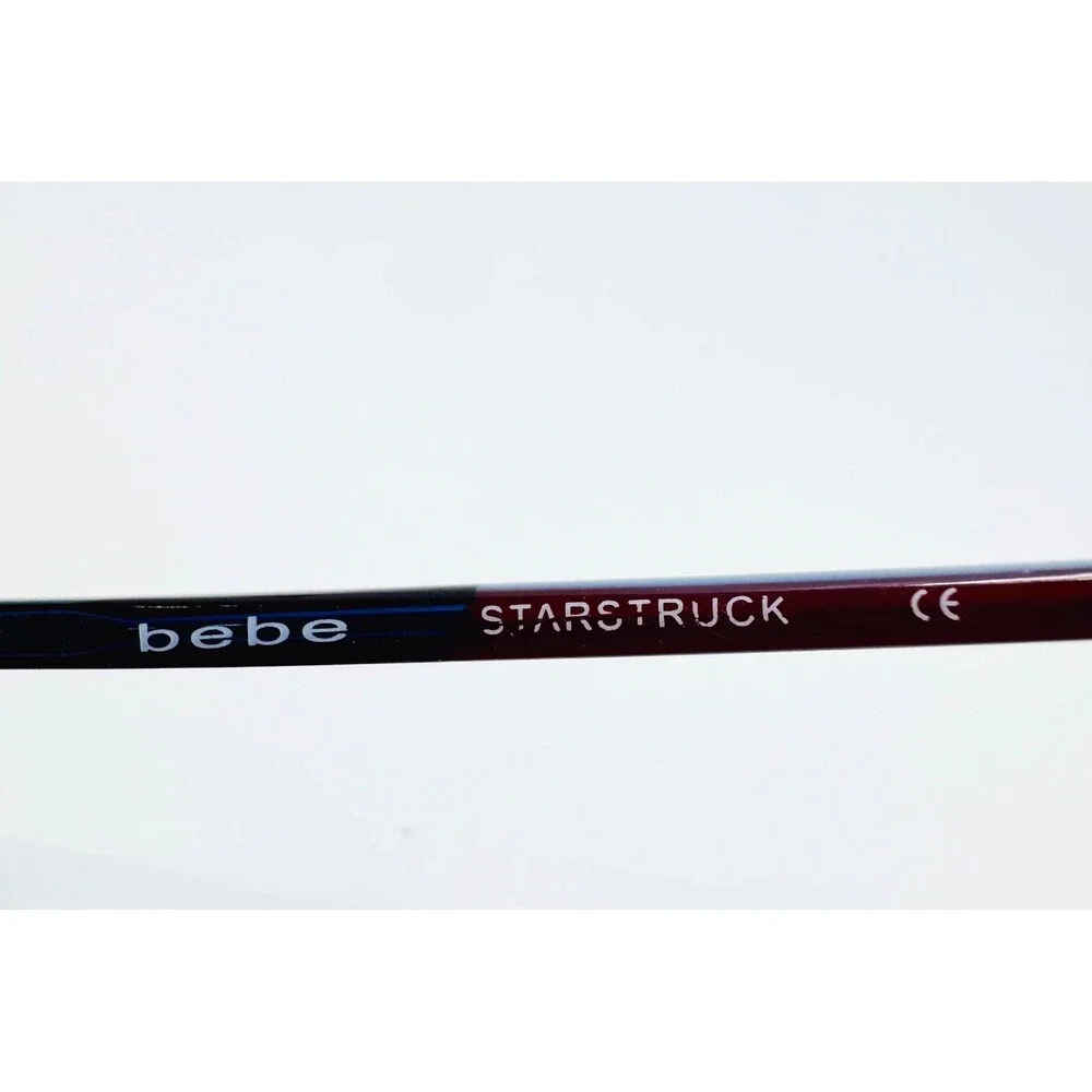 bebe Eyeglass Frames Womens Red Blue Starstruck Oval 49-15-130 44531